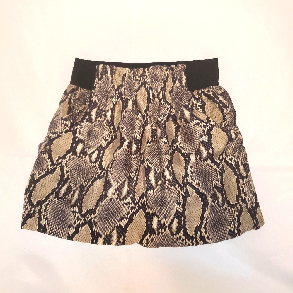 Zara Woman Snake Print Mini Skirt